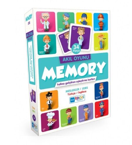 Blue Focus Akıl Oyunu - Memory - Meslekler (Eşleştirme Kartı 34 Parça)