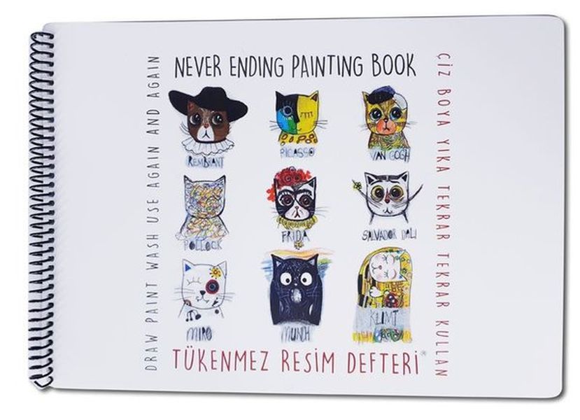 Tükenmez  Defteri - Ressam Kediler - 25x35 cm