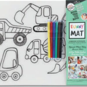 Funny Mat - İş Makineleri Ve Taşıtlar 6'Lı Kalem Hediyeli 30 x 40 cm