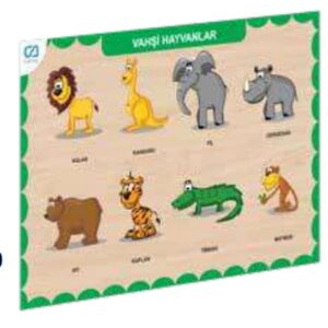 Ahşap Vahşi Hayvanlar Eğitici Set