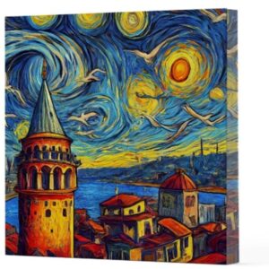 Van Gogh 5 Galata - Çizgisiz Yan Boyamalı Defter