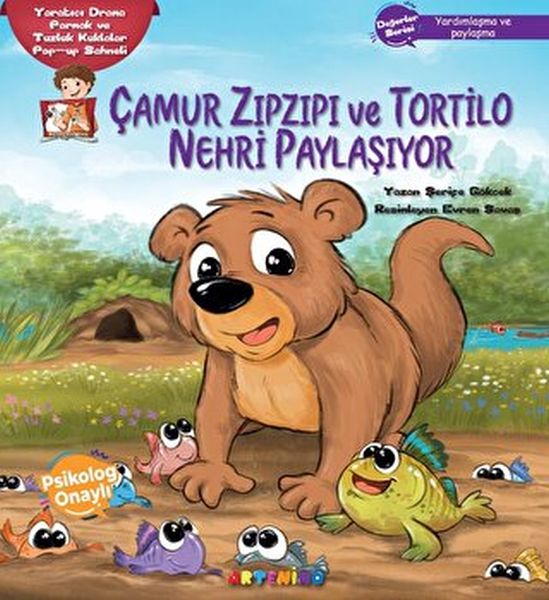Çamur Zıpzıpı ve Tortilo Nehri Paylaşıyor tıcı Drama Parmak ve Tuzluk Kuklalar Pop-up Sahneli