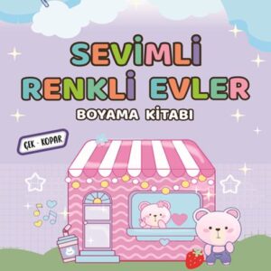 Sevimli Renkli Evler Boyama Kitabı