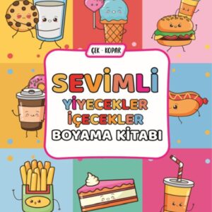Sevimli Yiyecekler İçecekler Boyama Kitabı