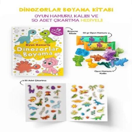 Dinozorlar Boyama Kitabı - Oyun Hamurlu - 3 Yaş +