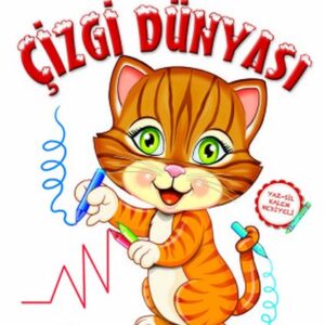 Tekrar Çiz Çizgi Dünyası (Çizerim-Silerim) - Kalem Hediyeli