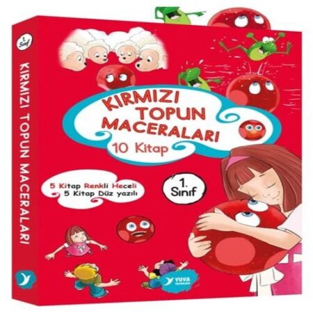 Kırmızı Topun Maceraları 1. Sınıf Renkli Heceli Düz Yazı 10